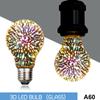 Creative 3D Fireworks Bulb Christmas Atmosphere Decoration Colorful Bulb Light Glass Bulb