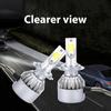 2Pcs C6 H1/H4/H7 Car LED Headlight Bulb 6000K Super Bright Light Driving Lamp