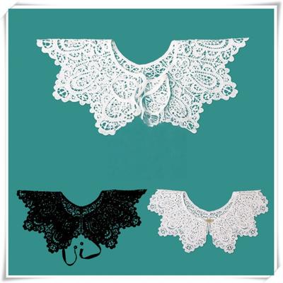 Venice Cotton Lace Collar Appliques,Milk White Emboridered Collar ,cotton Floral Emboridered Collar 1 Pcs