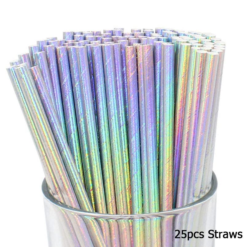 25 шт. розовых бумажных трубочек для питья, сувениров для украшения свадьбы, дня рождения, бумажных трубочек для питья, принадлежностей для дня рождения