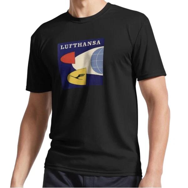 Новая Ретро Винтажная Футболка с Активным Логотипом Deutsche Lufthansa Смешная Размер от S до 5XL