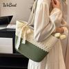 Large Capacity Beach Tote Bag Fashionable Casual Woven Shoulder Bag