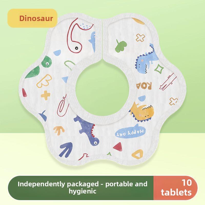 Упаковка из 10 одноразовых слюнявчиков, детское полотенце для слюны, водонепроницаемая марля от срыгивания с поворотом на 360 градусов, шарф для шеи новорожденного