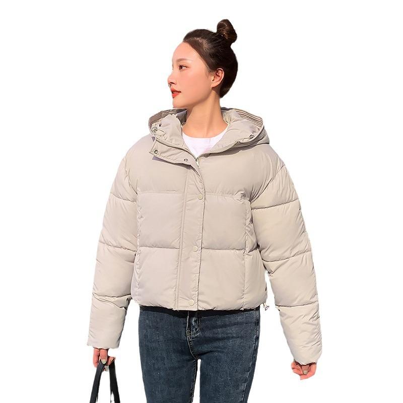 Candy Color Short Down Cotton Clothes Women's New Winter Thickened Loose Casual Hooded Bread Clothes Jacket
