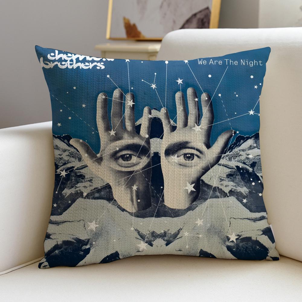 the CChemical BrothersS Cushion Cover Breathable and skinfriendly linen pillowcase square removable and washable cushion