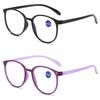 2Pcs Anti-Blue Light Reading Glasses Men Women Round Frame Prescription Eyeglasses Male Female Reading Glasses +1.0+1.5 To 4.0
