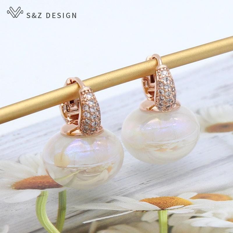 Модные разноцветные серьги-капельки с хлебными бусинами для женщин, свадебные украшения, подарок, серьги из розового золота с кубическим цирконием