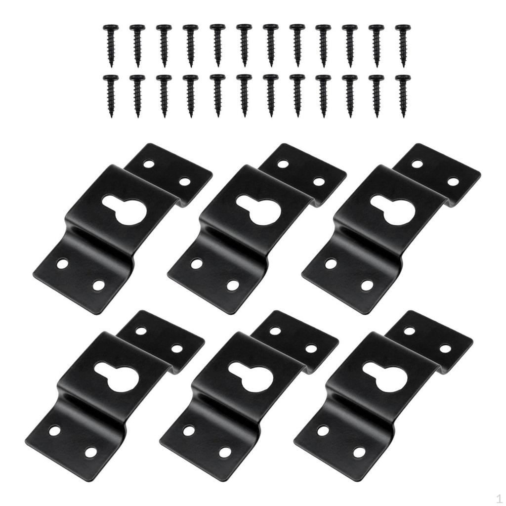6 Pieces Speaker Wall Hanger Plate Bracket Connectors Accessory Universal for Clocks, Cooker Hoods
