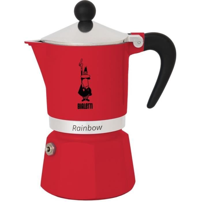 Cafetière italienne - BIALETTI - RAINBOW - 6 tasses - 0,30 L - Rouge