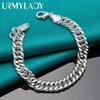 925 Sterling Silver 10mm Side Chain Bracelet For Men Women Fashion Wedding Party Charm Jewelry