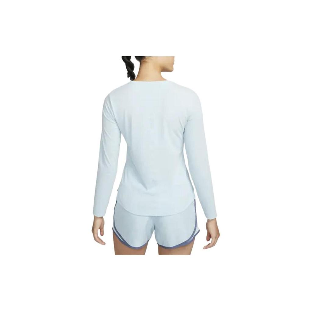 Nike Casual Breathable Dopamine Crew Neck Long Sleeve T-Shirt Women Tops Ice-Blue DD0621-442
