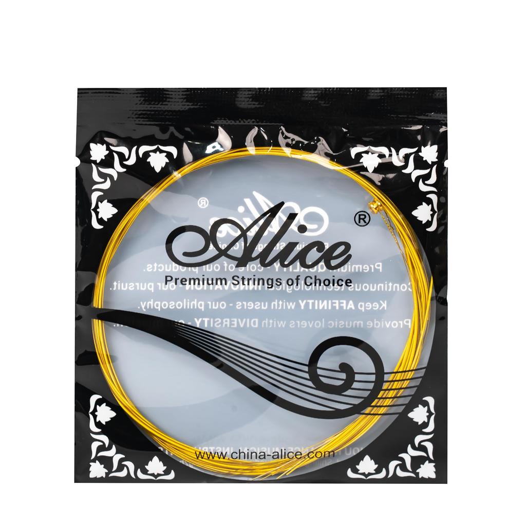 Alice Электрогитара Концерт Золотой со Струнами AWR59J-L, Струны Высокого Класса, Никелированное Нано-Покрытие, (10-46)