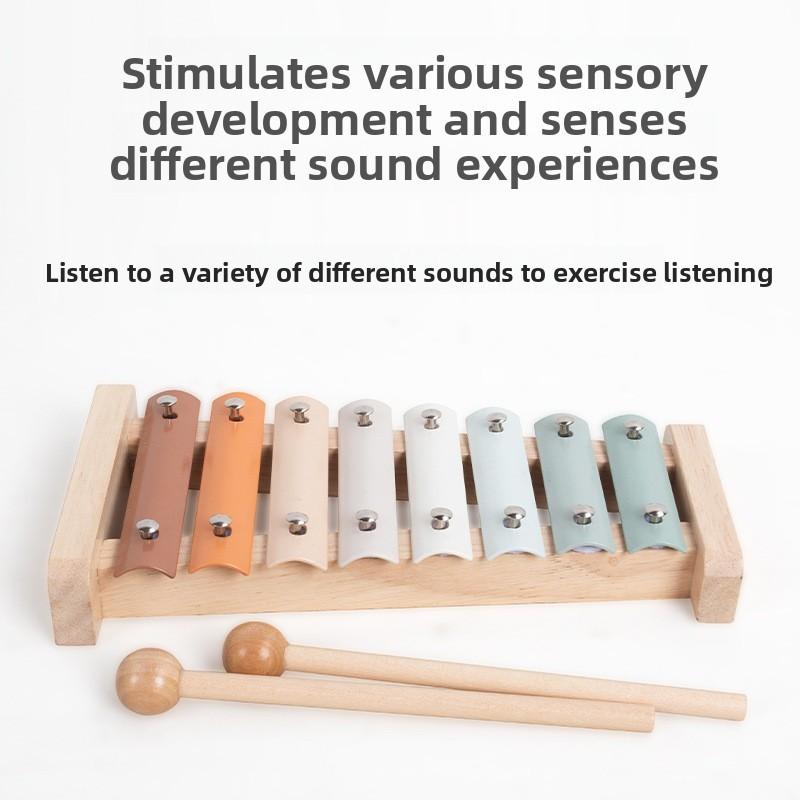 Shaking Soundboard Wooden Bell Sand Hammer Bell Drum Children Percussion Toy