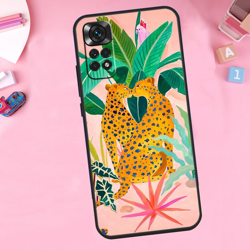 Cute Cartoon Sloth Leopard For Xiaomi Redmi Note 14 13 10 11 12 15 Pro Plus Phone Case For Redmi 15C 13C 12C 10C 14C 15