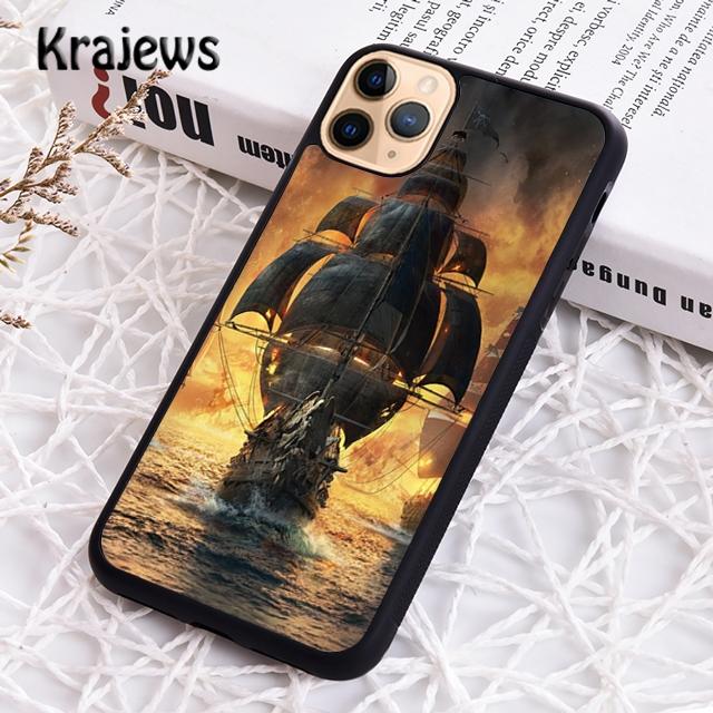 Krajews парусник лодка красочный чехол для телефона чехол для iPhone 14 5 SE 6s 7 8 plus X XR XS 11 12 13 pro max Samsung S21 S22ultra