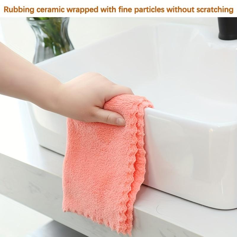 5 Pack Coral Velvet Square Towels Soft Water Absorption Multi-function Dishwashing Hand Cleaning Table Wipping Rag Towel