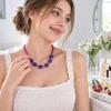 Resin Fruit Charms Fruit Beaded Necklace 3D Beaded Design Glass Beaded Necklace  for Girls
