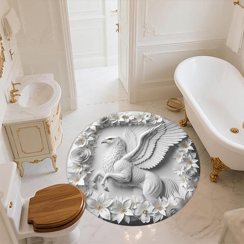 Griffin,Round Area Rug,Carpet Rug for Living Room Bedroom Sofa Playroom Decor,Non-slip Floor Mat