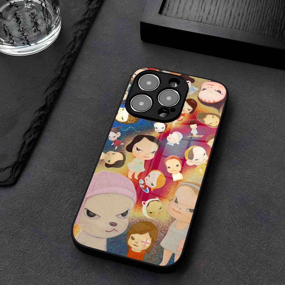 Y-Yoshitomo N-Nara Художественный Чехол для Телефона Стекло Для IPhone 12 17 15 14 13 16 11 Pro XS Max Plus Mini X XR E2020 Закаленное Coque