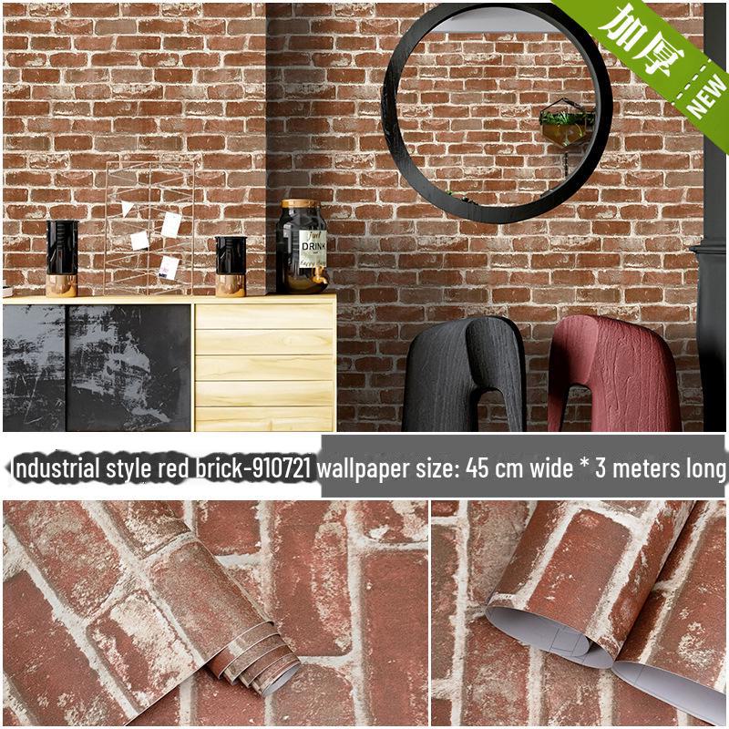 "Самоклеящиеся водонепроницаемые обои из ПВХ толщиной 3 м с кирпичным узором": «Ретро-дизайн из красного кирпича для ресторанов и реконструкций»