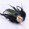 1 штука прочного и великолепного сплавного головного убора, заколка для волос с павлиньим пером, яркий и изысканный цвет, элегантный и прочный
