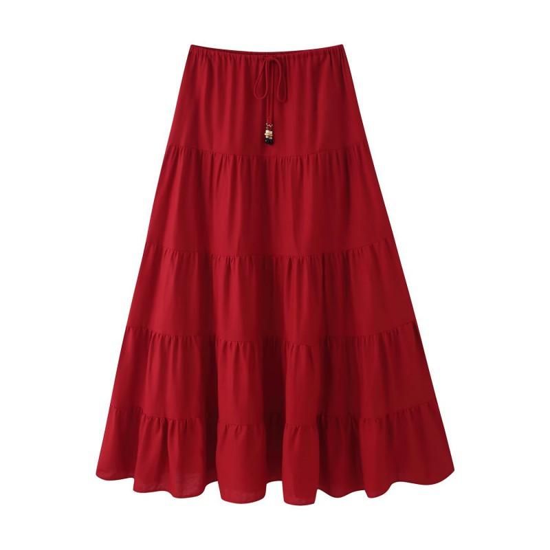 ZARZ Womens Linen Pleated Midi Dress Set Casual Vintage Style Sleeveless Top Skirt