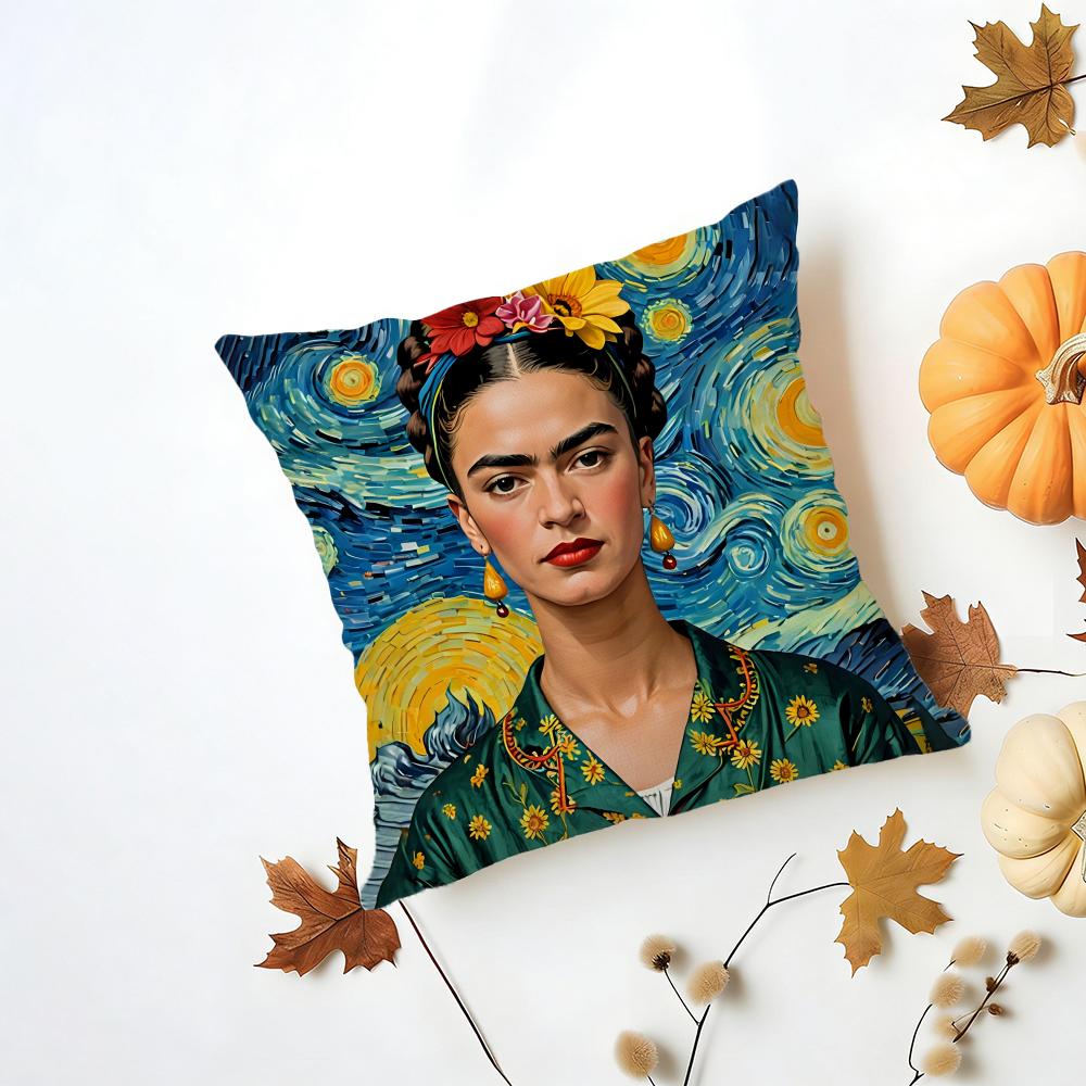 FFrida KKahlo Cushion Cover Iceland Washable Linen Soft for Daily Sofa Bed Home Room Decor