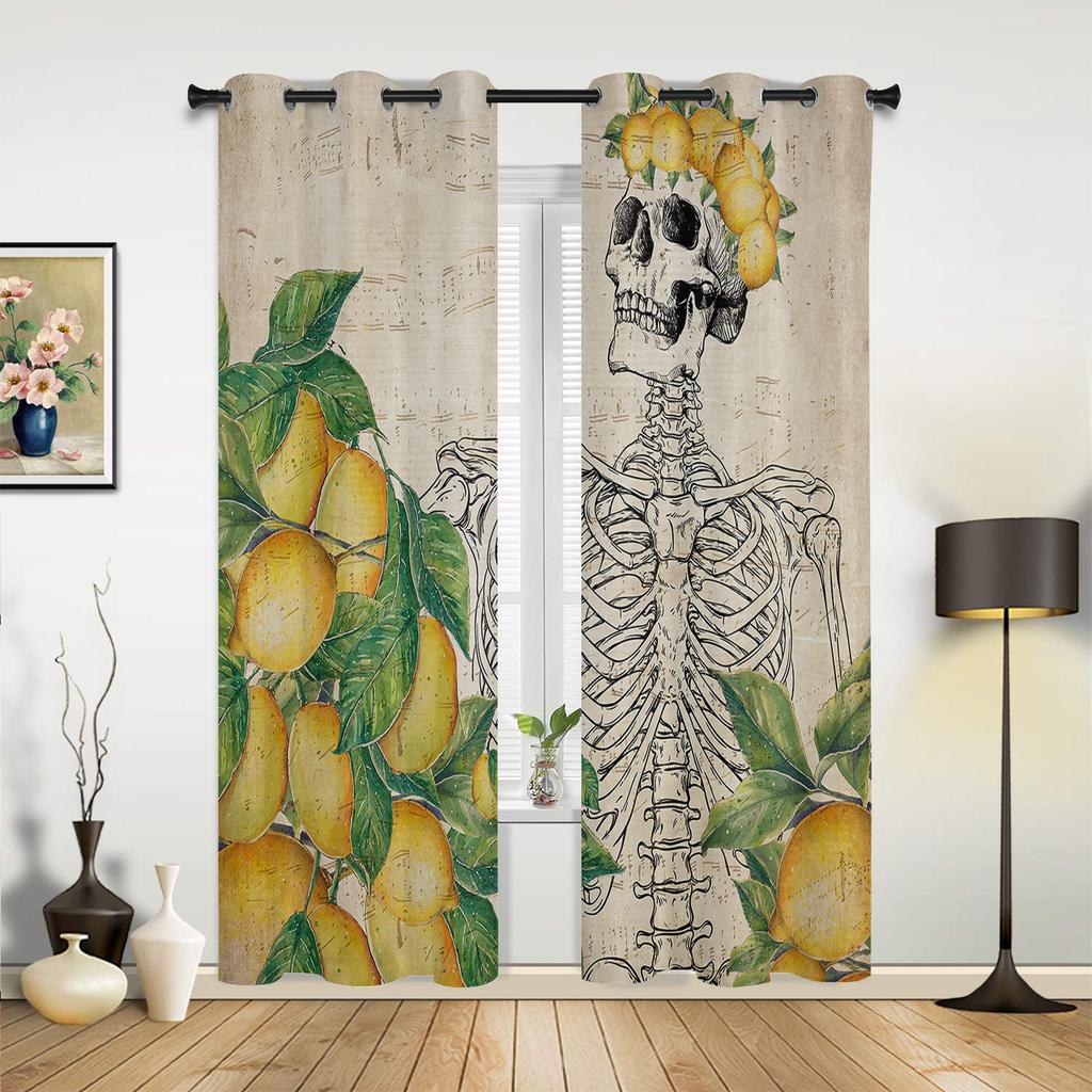 Шторы ужасов с изображением черепа для спальни, гостиной, кухни, детской комнаты, оконные занавески, современный домашний декор