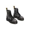 Dr. Martens Leather Fashion Printed Lace-Up Short Martin Boots Unisex Boots Black Gray 27669001