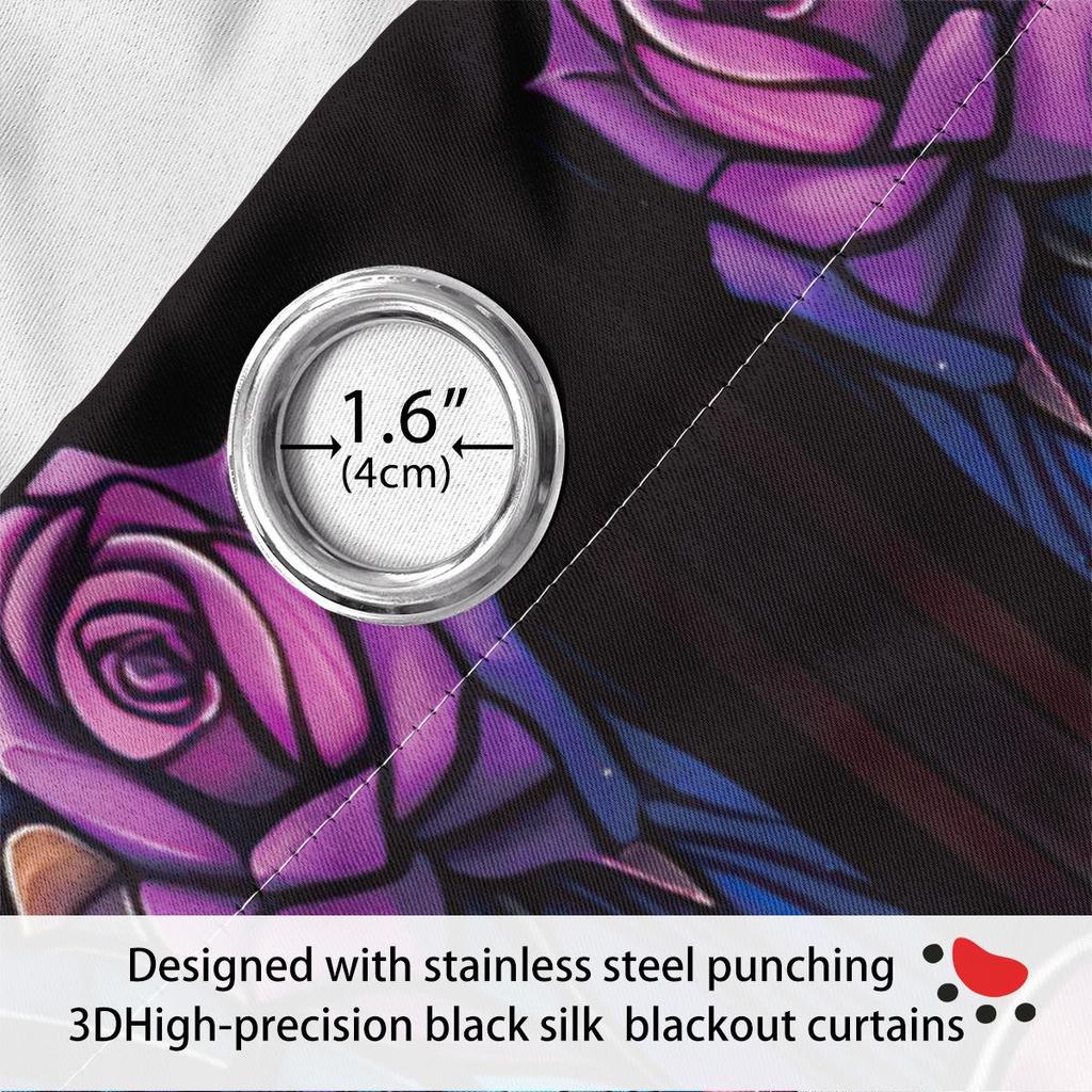 Dragonfly Pattern Glass Painted Blackout Curtains - Thickened Polyester, High Precision Sun Protection