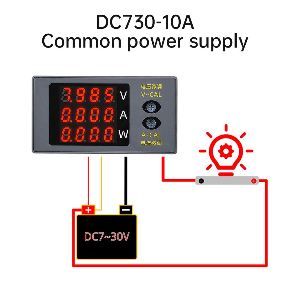 DC730 Четырехзначный цифровой вольтметр, амперметр и ваттметр DC 0–100 В, 10 А, 1000 В Напряжение и ток могут быть точно настроены