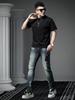 European Style Trendy Letter Print Short-Sleeve T-Shirt for Men, Summer Loose Fit Half-Sleeve Tee, Men's Round Neck Casual Top