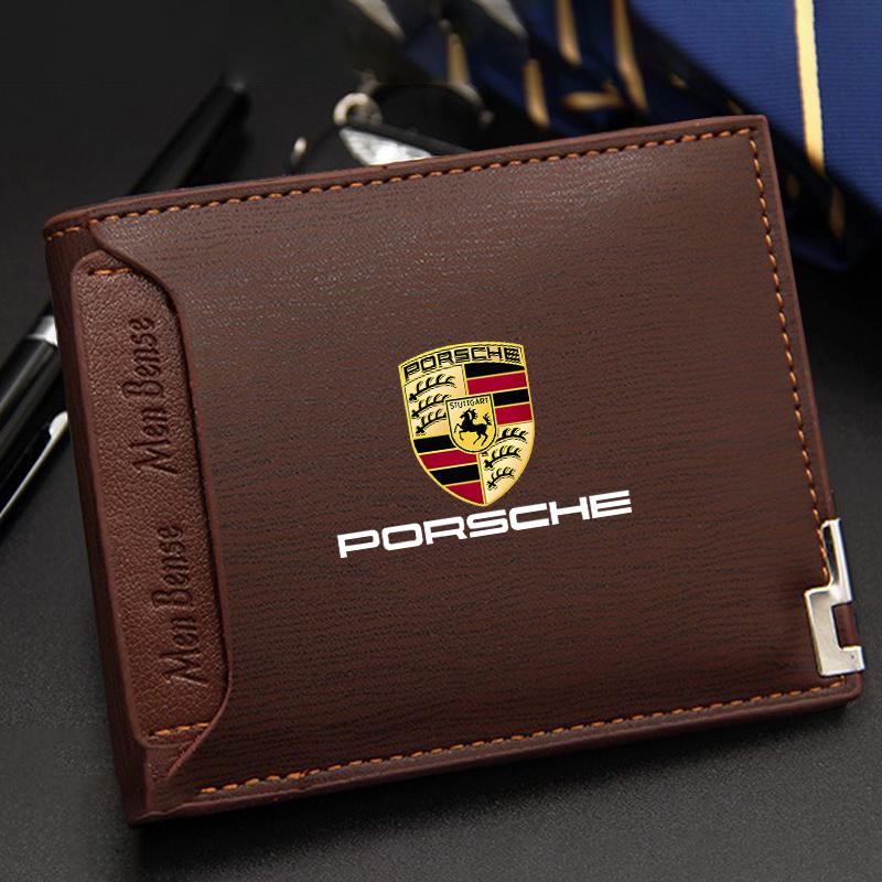 For Porsche KO2Car Driver's Licence Organiser Insurance Card Holder Car Emblem Soft Wallet For Porsche 911 Cayenne 918 Pajun 718 Panamera Macan