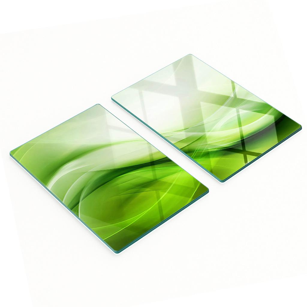 Decorative Glass Kitchen Chopping Boards Green Waves 2x40x52 cm