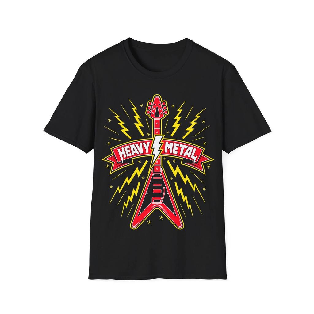 Heavy Metal Guitar T-Shirt, Metal Music Fan Tee, Regular Fit Top
