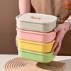 3 Compartment Food Storage Box Food Grade Cute Rabbit Print BPA Free Reusable Containers for Refrigerator Travel Use