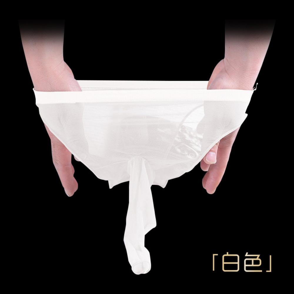 Qinghe Мужское нижнее белье Сексуальные чулки Стринги Сексуальный пояс Jj Set Shorts Ультратонкие прозрачные трусы Пара