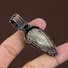 Russian Charoite, Moonstone Copper Wire Wrap Jewelry Pendant 2.36" S3O88