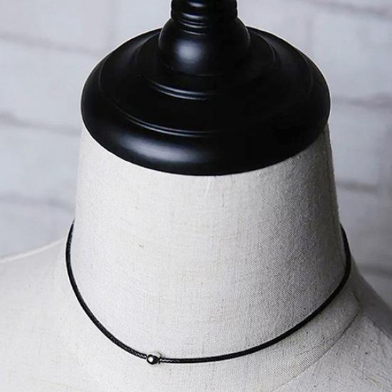 Женское повседневное черное панк-цепочка из искусственной кожи с бусинами и ожерельем на ключице