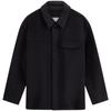 Casual Shirt Collar Wool Blend Jacket Men Jackets Asphalt-Gray 40348MF