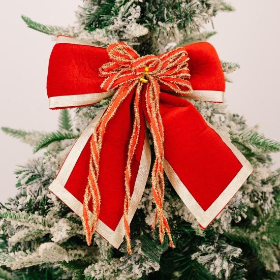 Бархатный рождественский бант 9" Поделки Подарочная лента Скрутка Рождественский венок Окна