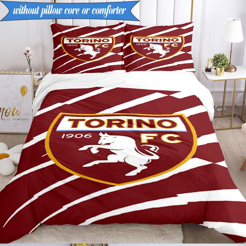 Torino Fc Crest Design 3pcs Bedding,Including 1pc Duvet Cover And 2pcs Pillowcases Perfect for Christmas,Ideal for Bedroom, Dormitory