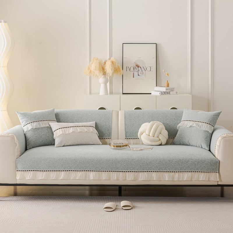 French Sofa Cushion, Universal In All Seasons, Non-Slip Seat Cushion New Cream Wind High-End Straight Row Sofa Cover