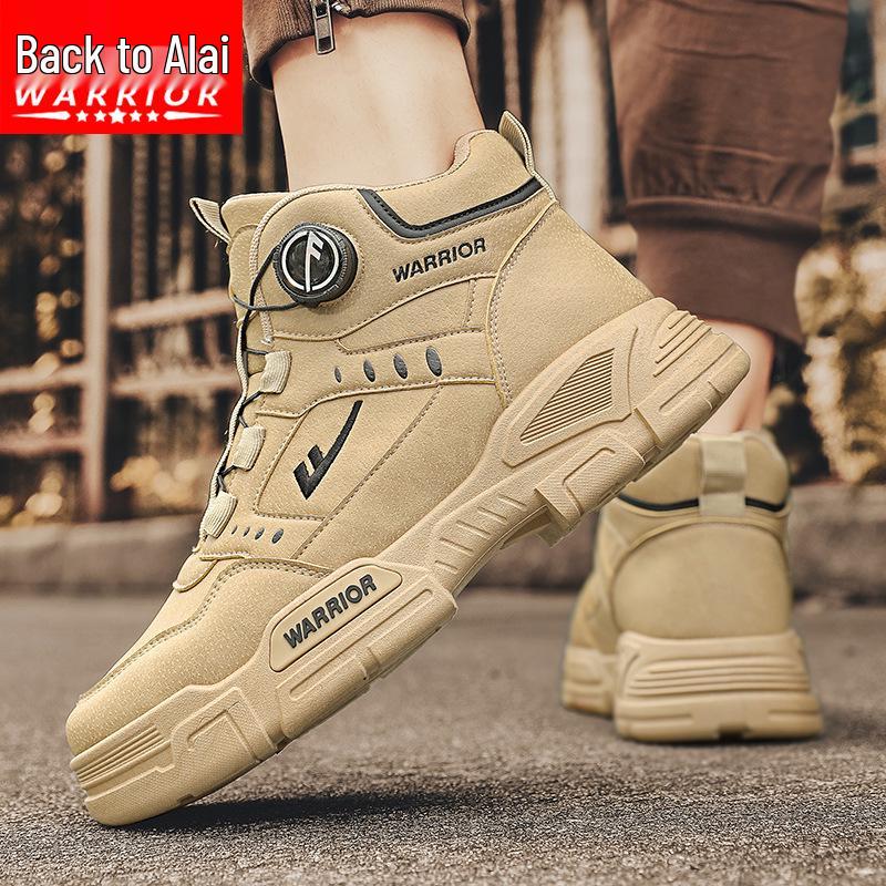 Men's Winter Leather and Fur Martin Boots - Warm, Thick, Velvet-Lined Snow and Workwear Boots for Labor Protection