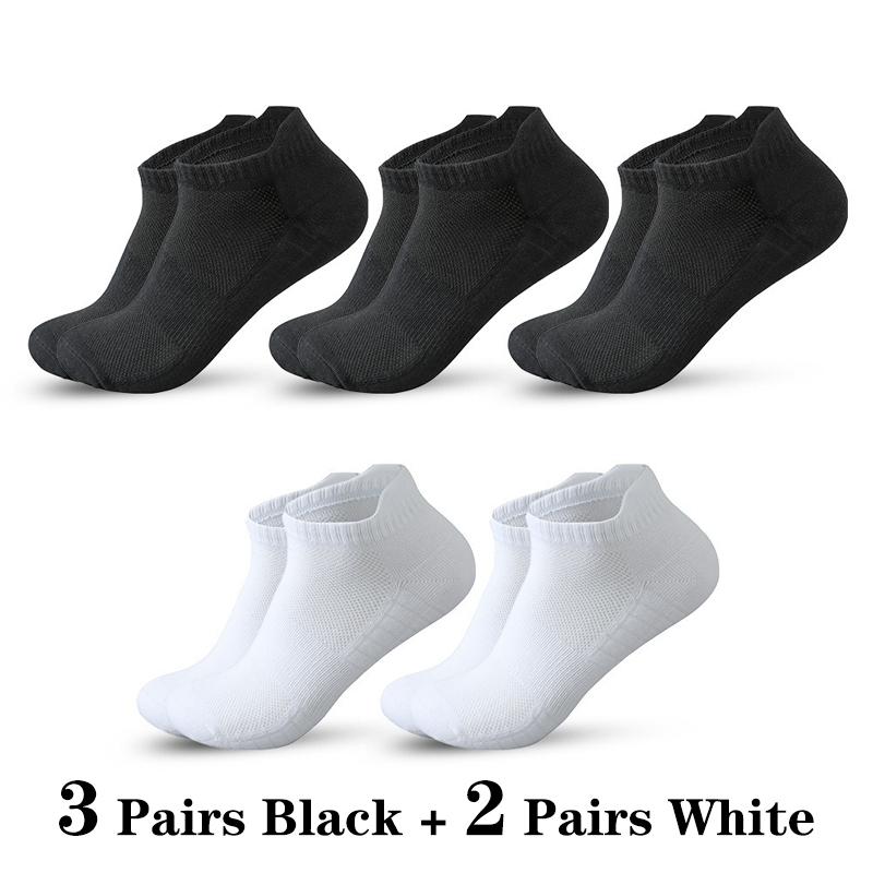 5 пар коротких носков, мужские спортивные носки для бега, мужские спортивные, фитнес-носки, удобные, сетчатые, повседневные, дышащие, черные, EU 38-45
