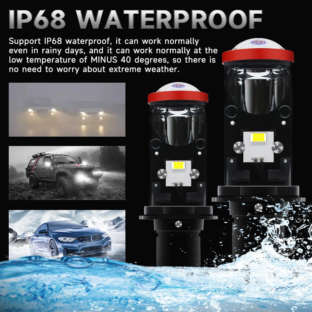 80W 16000LM Plug-in H4 Автомобильные фары Светодиодные мини-объективы для прожектора Автомобили Фара дальнего/ближнего света