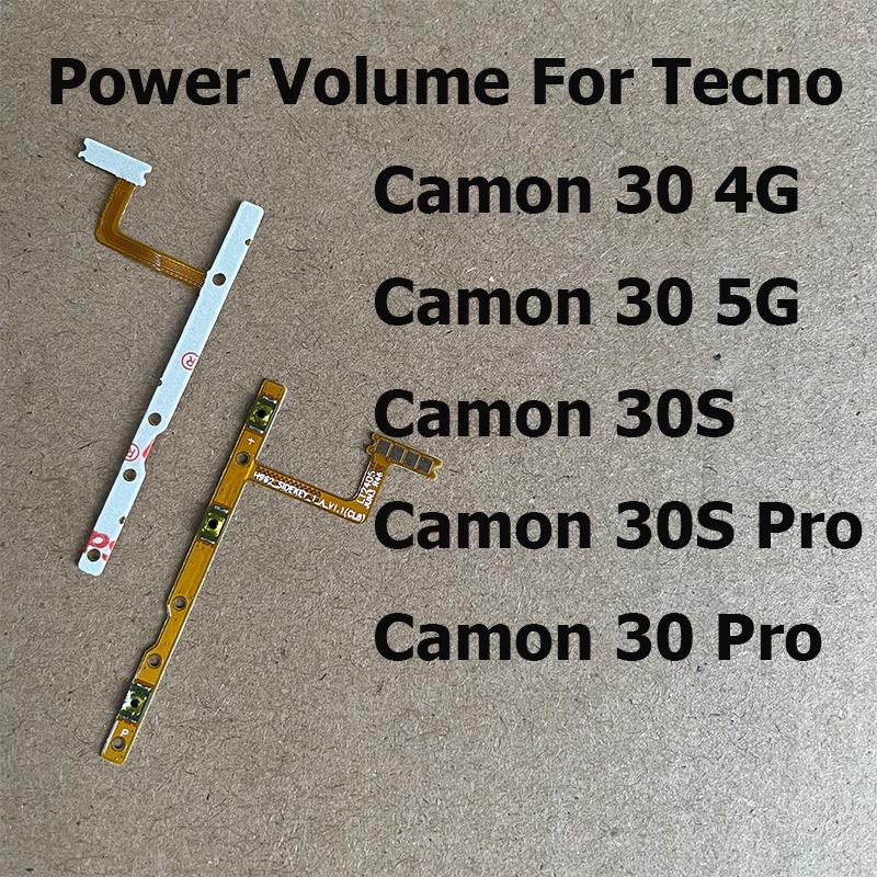Для Tecno Camon 30 30s Pro 4G 5G Кнопка питания и громкости Боковая кнопка Переключатель ВКЛ ВЫКЛ Кнопка управления Шлейф
