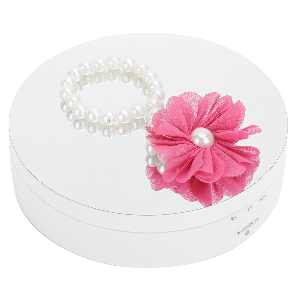 3 Speeds Electric Rotating Display Stand 360 Degree Turntable Jewelry Holder USB Charging