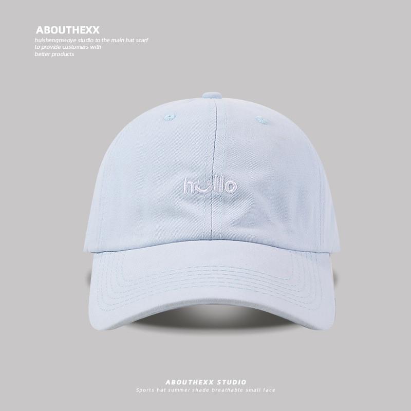 Hello Embroidered Baseball Cap For Girls Spring Summer Sun Protection Cotton Female Hat