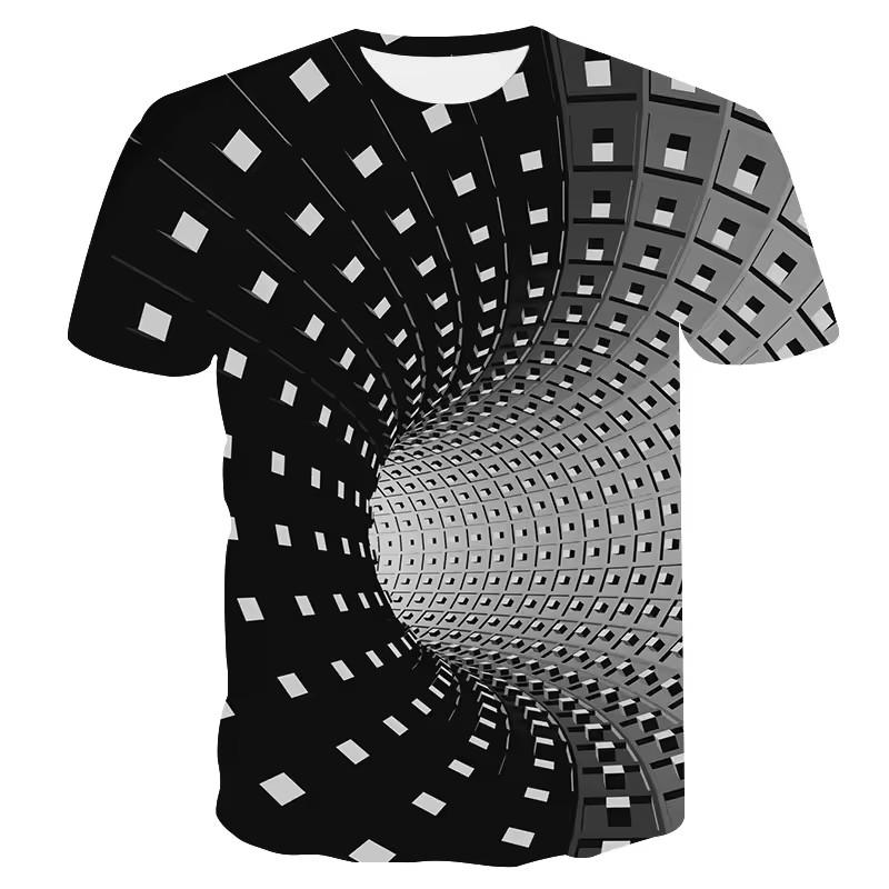 Футболка с принтом Vertigo Hypnosis 3D, мужская и женская модная футболка, летняя повседневная абстрактная рубашка с короткими рукавами